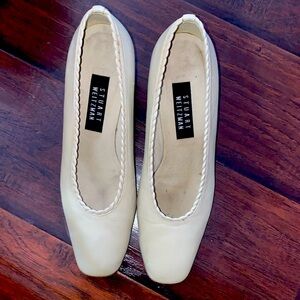Stuart Weitzman White Leather Flats